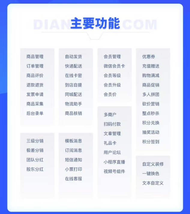 微商城V2版小程序定制服务/砍价/团购/拼团/秒杀等营销功能一体化小程序